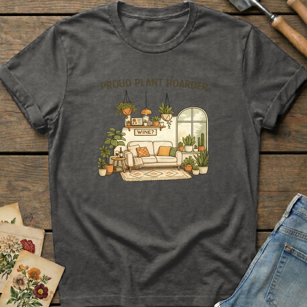 Proud Hoarder T-Shirt in Pepper - Comfort Colors 1717 flat lay