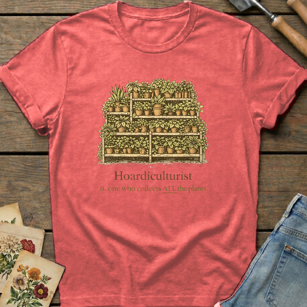 Hoardiculturist T-Shirt in Watermelon - Comfort Colors 1717 flat lay