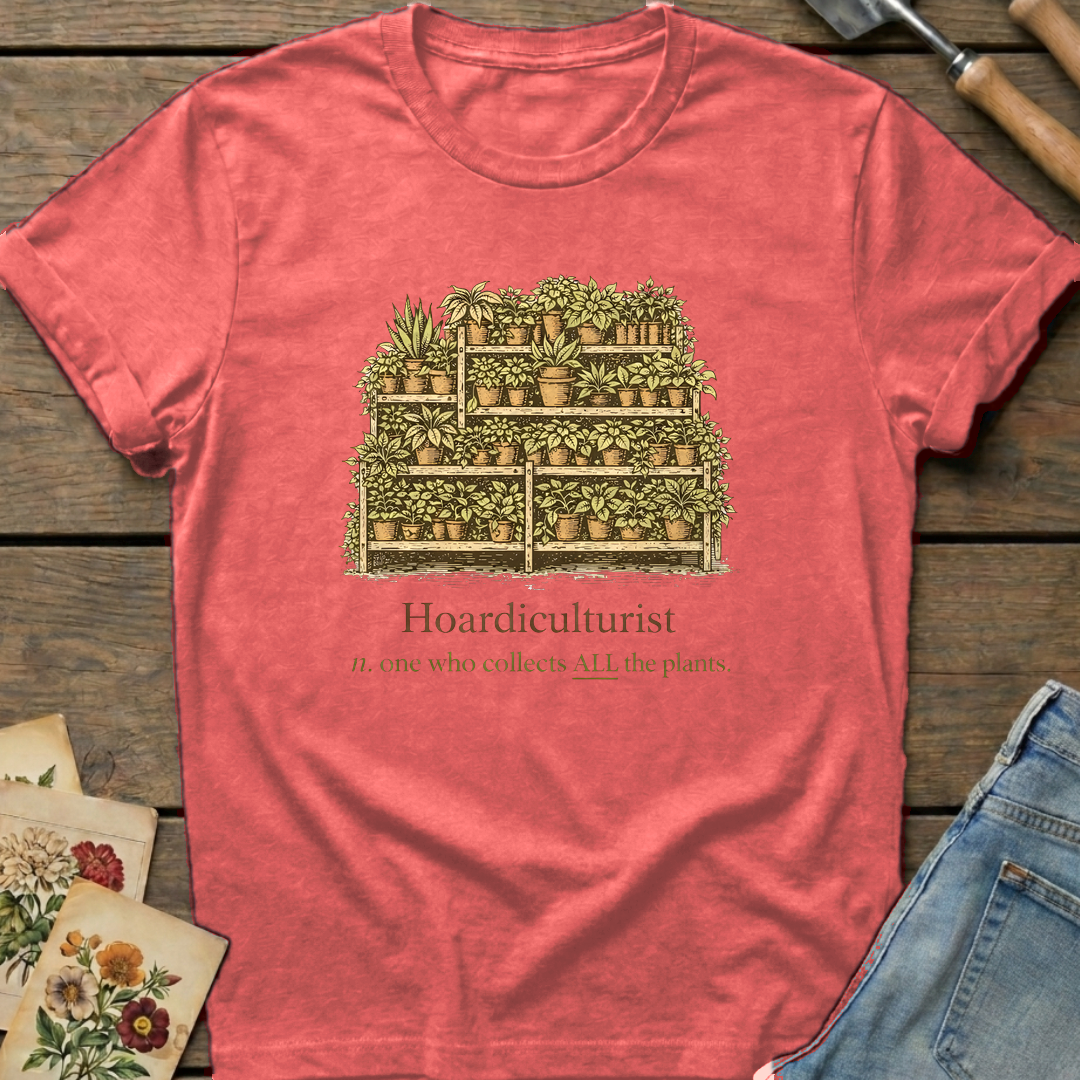 Hoardiculturist T-Shirt in Watermelon - Comfort Colors 1717 flat lay