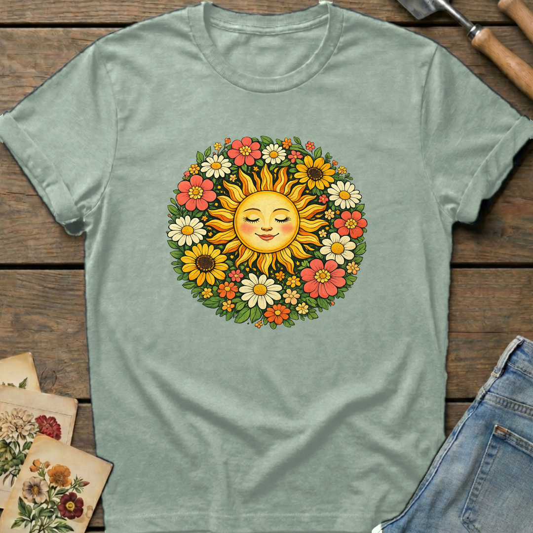 Happy Sun EC in Bay - Comfort Colors 1717 flat lay