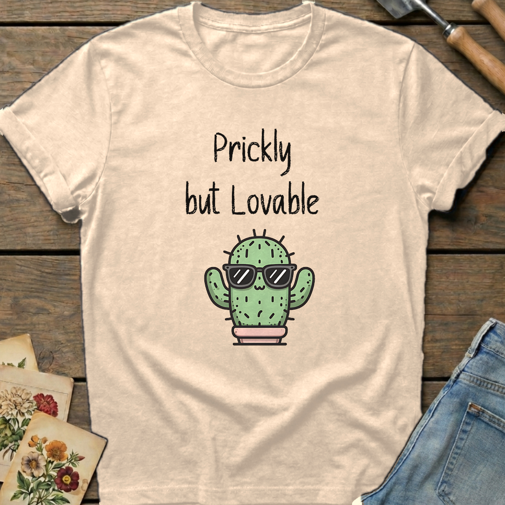 Prickly but Lovable T-Shirt in Ivory - Comfort Colors 1717 flat lay