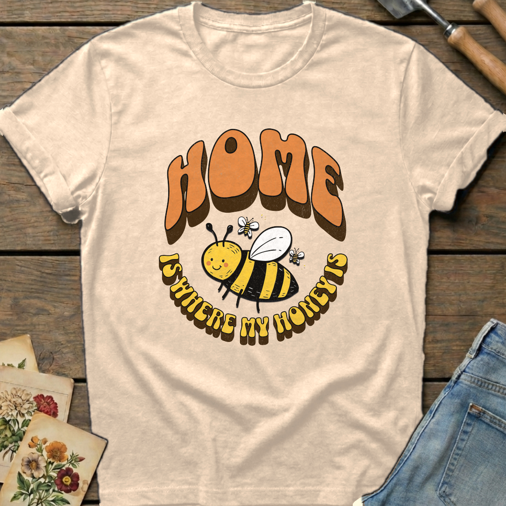 Home Is Where My Honey Is in Ivory - Comfort Colors 1717 flat lay