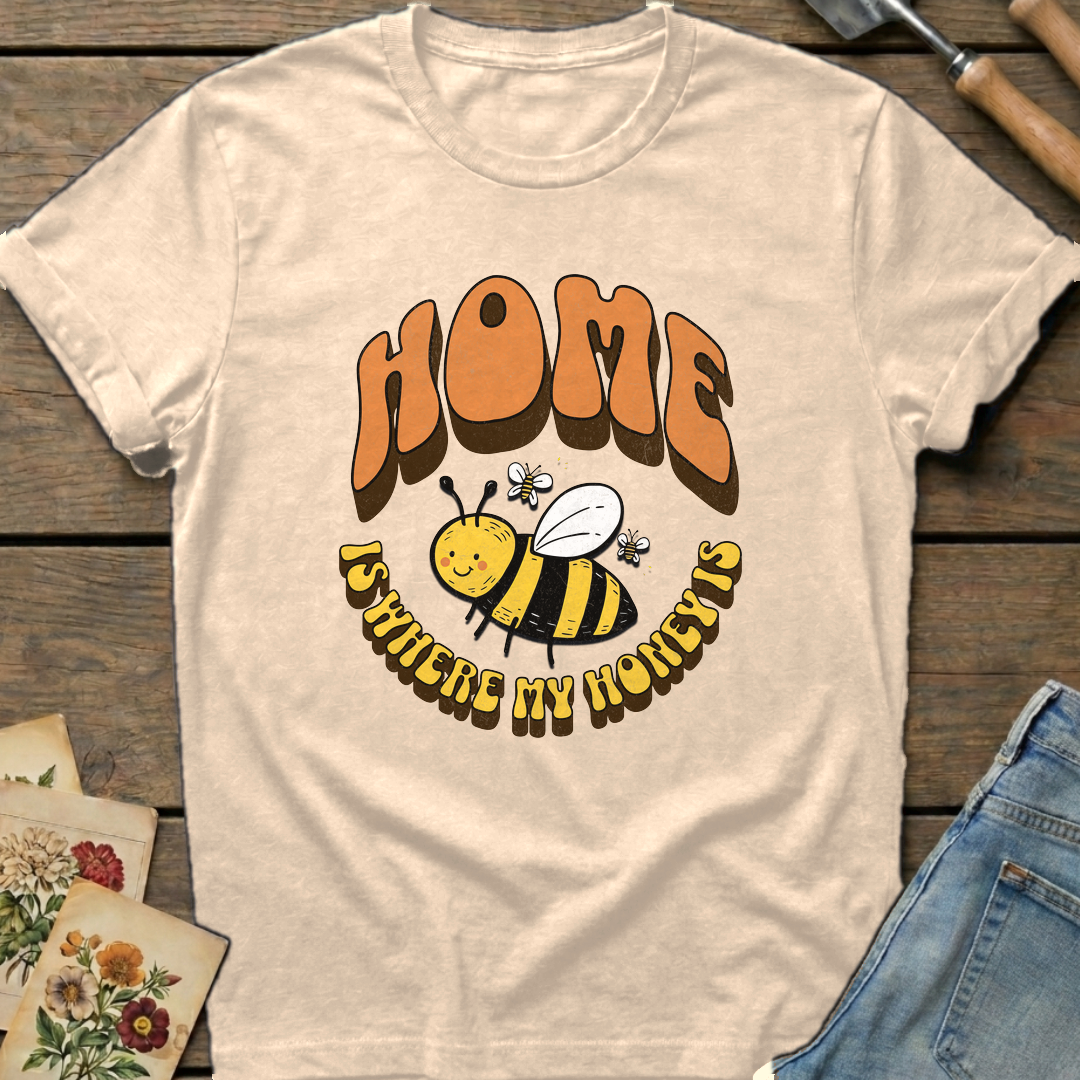 Home Is Where My Honey Is in Ivory - Comfort Colors 1717 flat lay