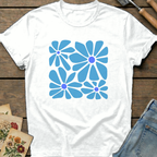 Pretty Blue T-shirt in White - Comfort Colors 1717 flat lay