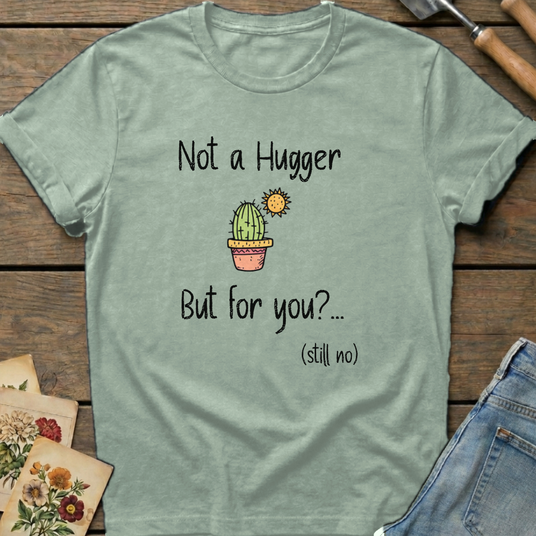 Not a hugger T-Shirt in Bay - Comfort Colors 1717 flat lay