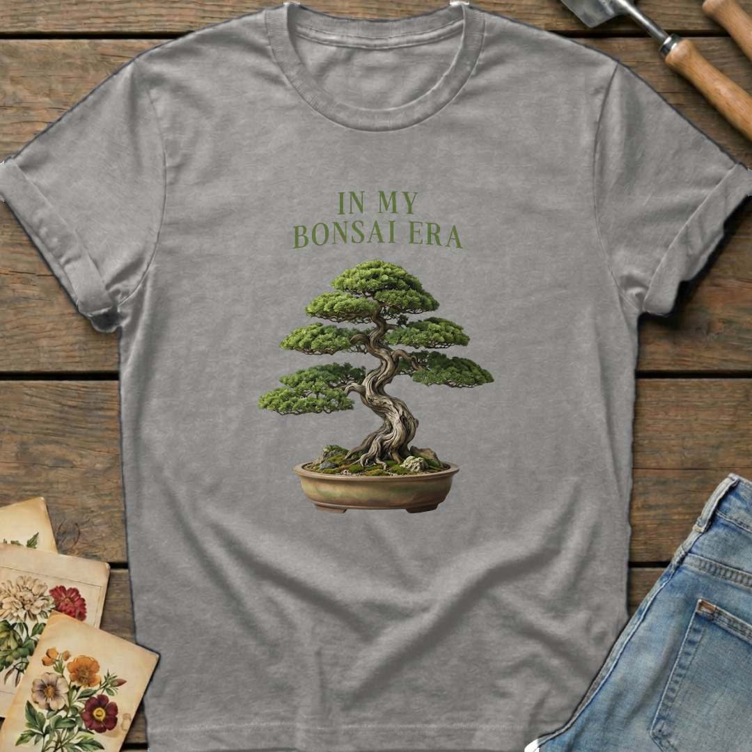 Bonsai Era T-Shirt in Grey - Comfort Colors 1717 flat lay