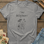 I Love Wild Flowers T-Shirt in Grey - Comfort Colors 1717 flat lay