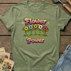 Flowers Powerful in Moss - Comfort Colors 1717 flat lay