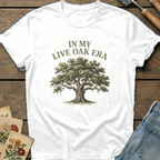 Live Oak Era T-Shirt in White - Comfort Colors 1717 flat lay