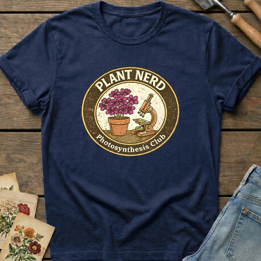 Plant Nerd in Midnight - Comfort Colors 1717 flat lay