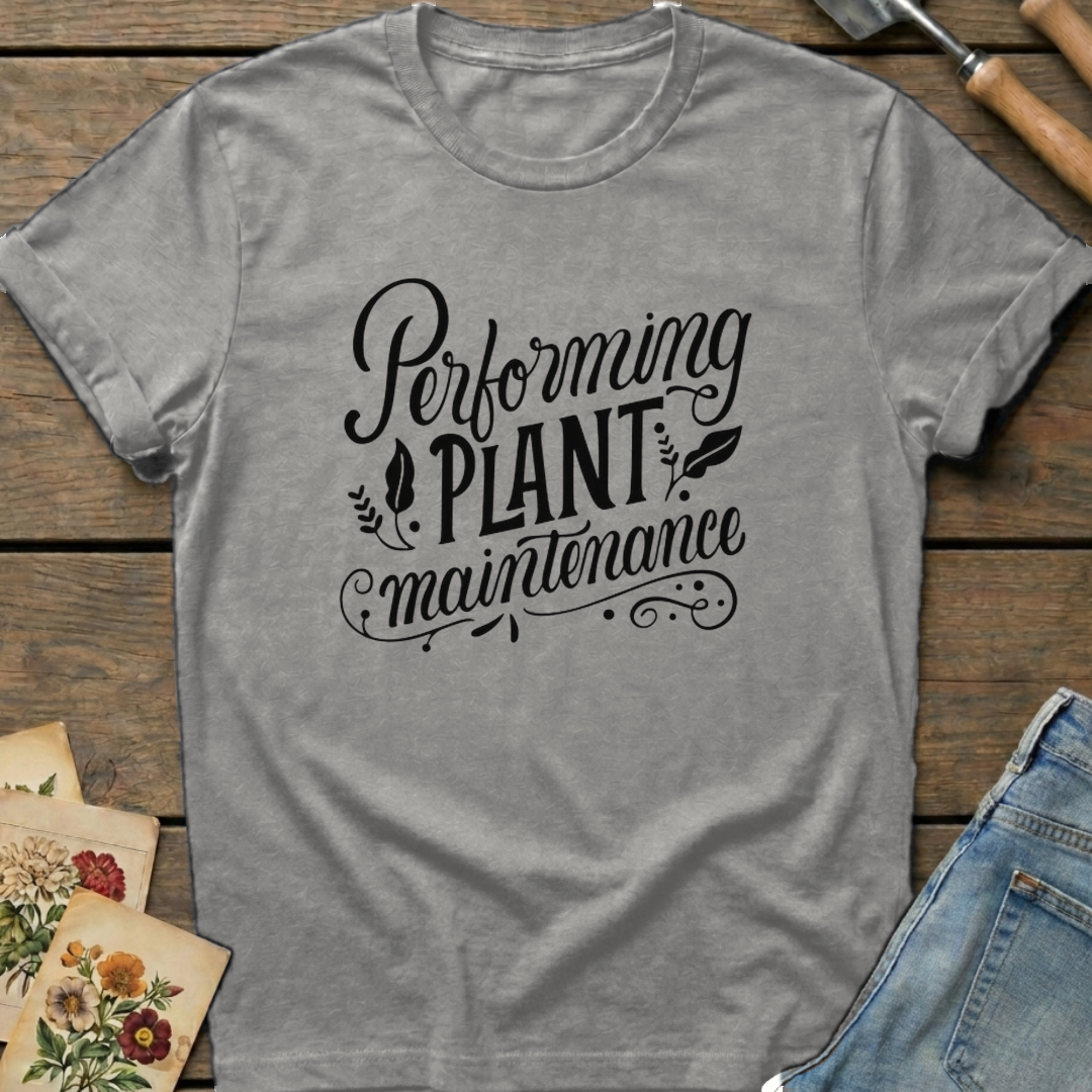 Plant MaintenanceT-Shirt in Grey - Comfort Colors 1717 flat lay