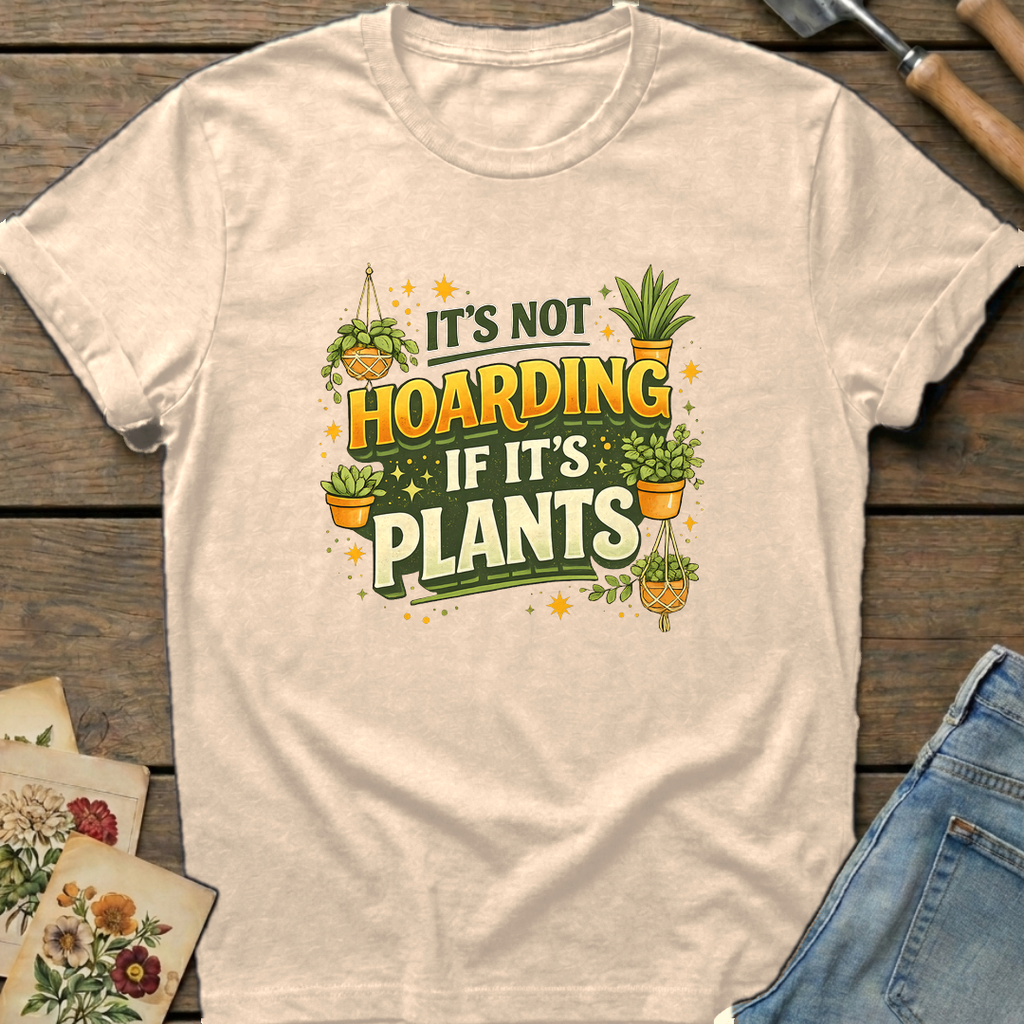Not Hoarding Plants T-Shirt in Ivory - Comfort Colors 1717 flat lay