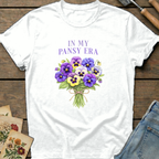 Pansy Era T-Shirt in White - Comfort Colors 1717 flat lay