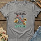 Farm Fresh Locally Grown T-Shirt in Grey - Comfort Colors 1717 flat lay
