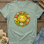 Radiant Sun Face in Bay - Comfort Colors 1717 flat lay