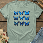 Blue Butterfly Matrix in Bay - Comfort Colors 1717 flat lay