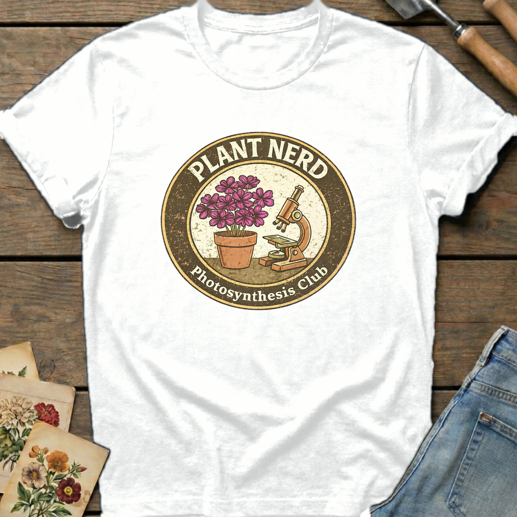 Plant Nerd in White - Comfort Colors 1717 flat lay