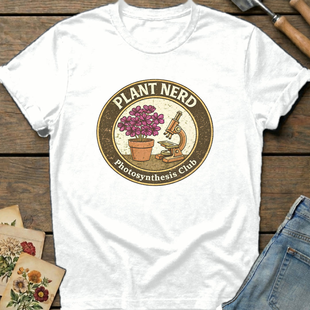 Plant Nerd in White - Comfort Colors 1717 flat lay