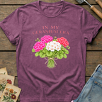 In My Geranium Era T-Shirt in Berry - Comfort Colors 1717 flat lay