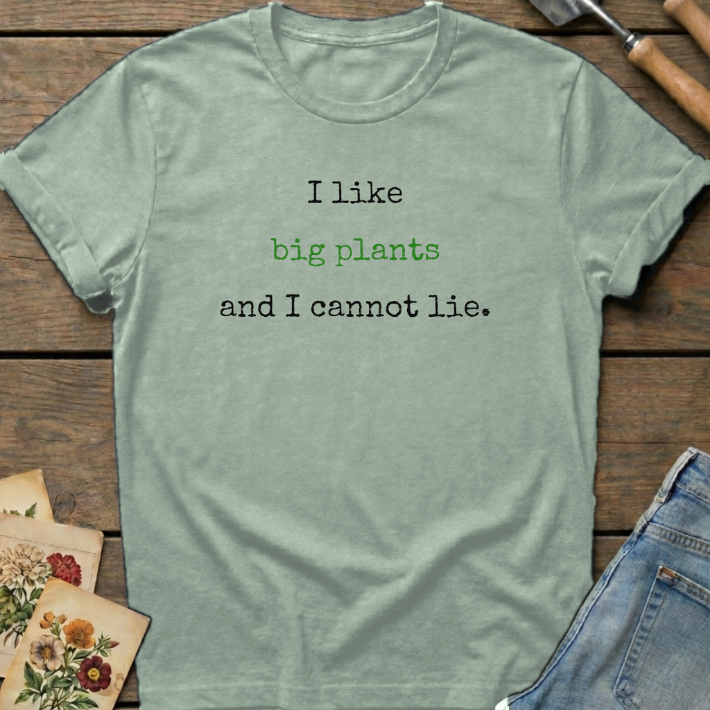 I Like Big Plants T-Shirt in Bay - Comfort Colors 1717 flat lay