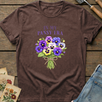 Pansy Era T-Shirt in Espresso - Comfort Colors 1717 flat lay