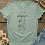 I Love Wild Flowers T-Shirt in Bay - Comfort Colors 1717 flat lay