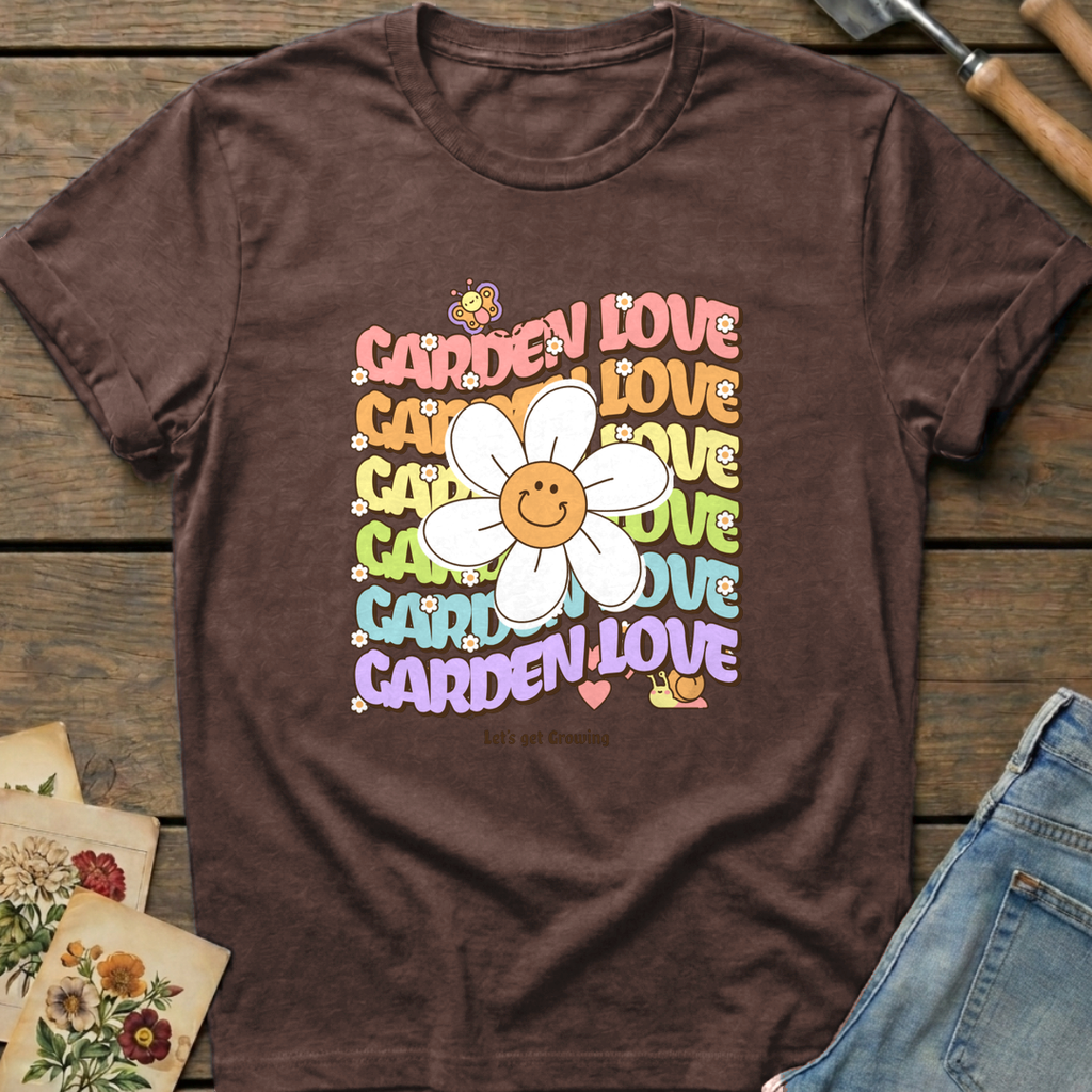 Garden Love in Espresso - Comfort Colors 1717 flat lay