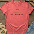 I Like Big Plants T-Shirt in Watermelon - Comfort Colors 1717 flat lay