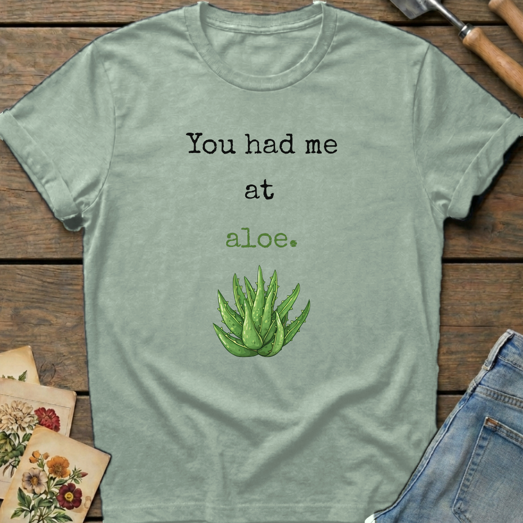 You had me at Aloe T-Shirt in Bay - Comfort Colors 1717 flat lay